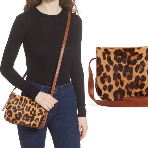NWT Madewell Simple Leopard Print Genuine Calf Hair Crossbody Bag - Picture 17 of 17